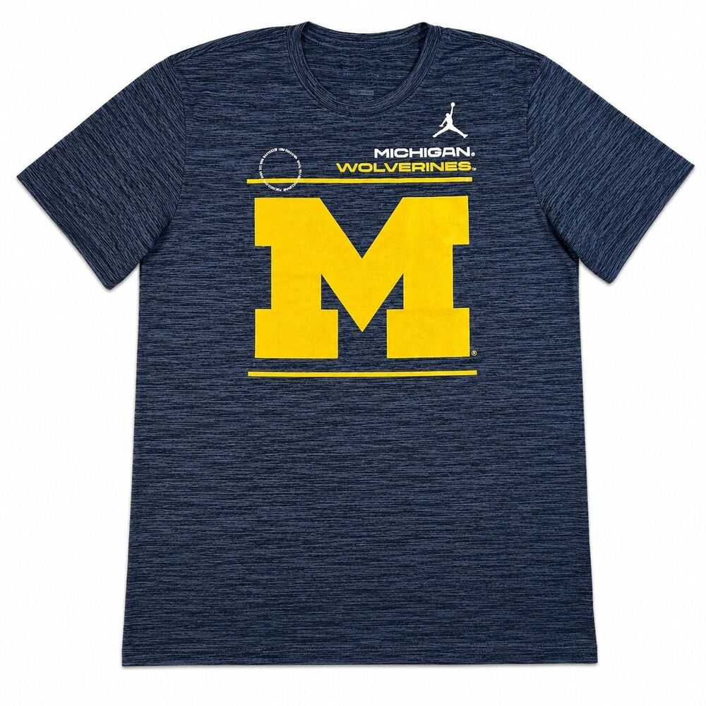 Mens Nike Jordan Michigan Wolverines Short Sleeve T Shirt Medium Blue